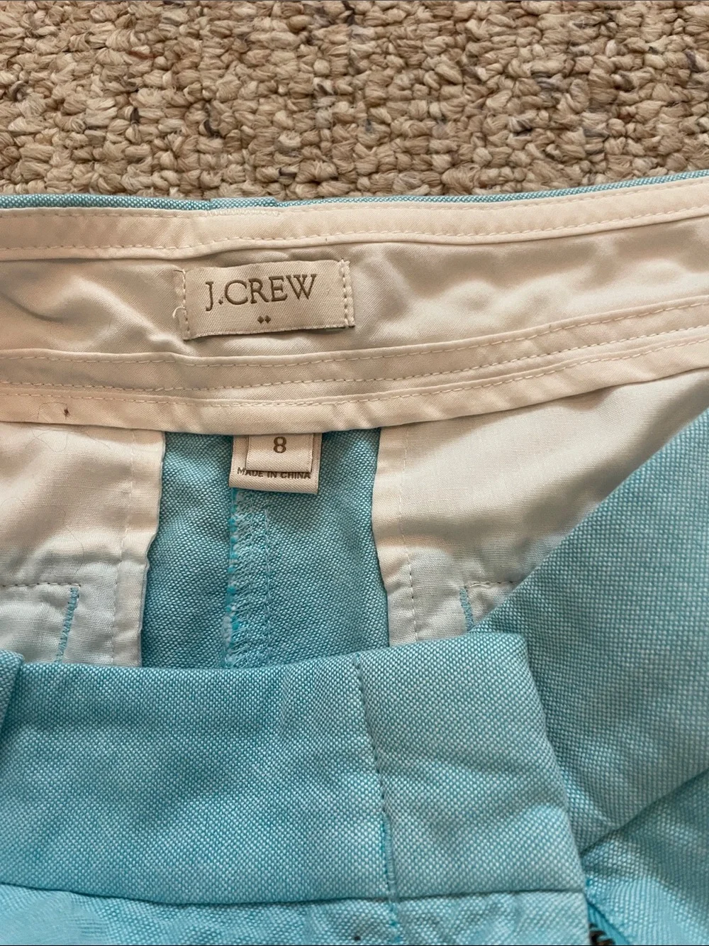 J. Crew Light Blue High-Waist Linen-Blend Shorts